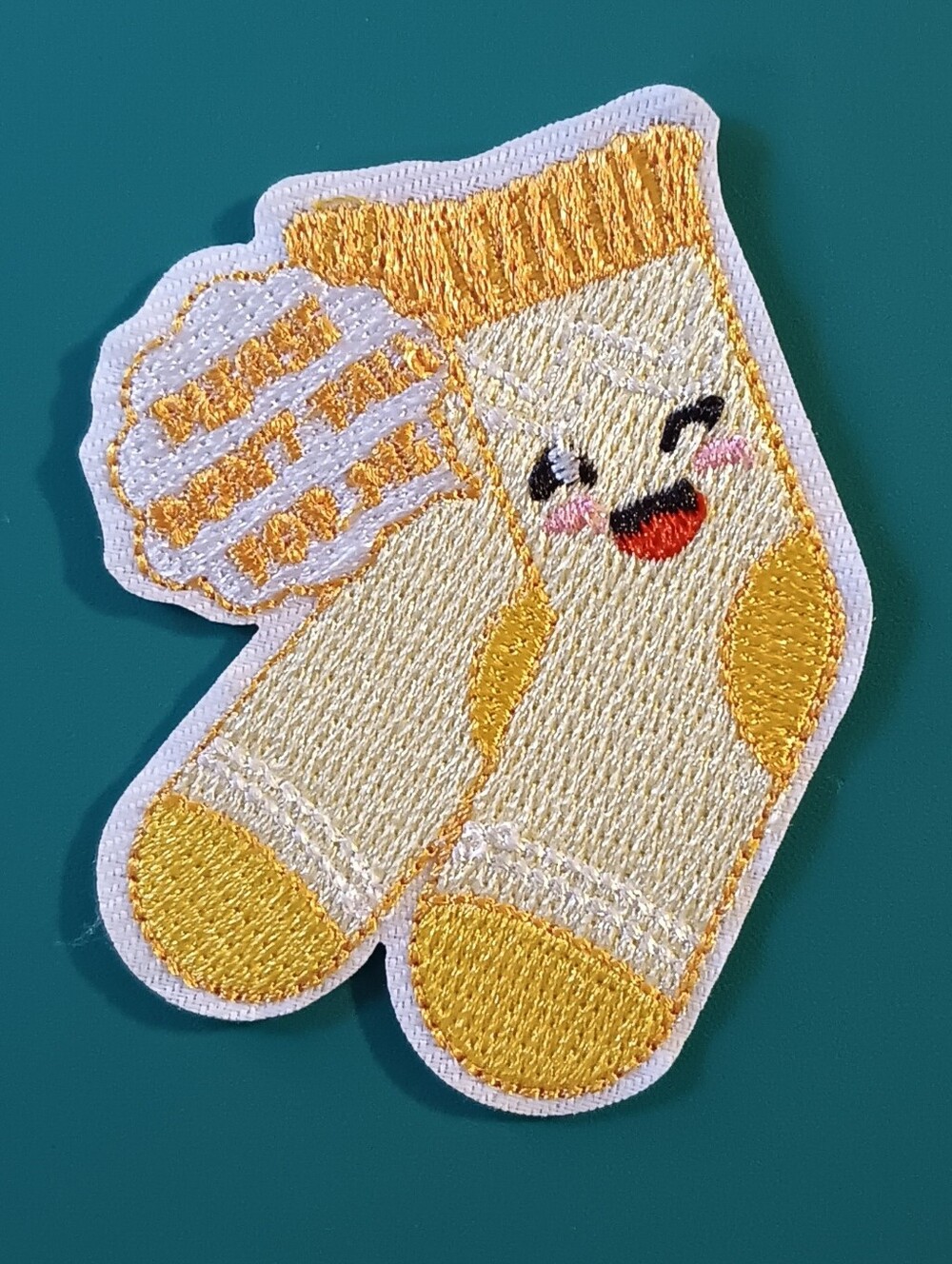 Please Dont Fall For Me, Grippy, No Slip Safety Socks, Iron On Humor Patch